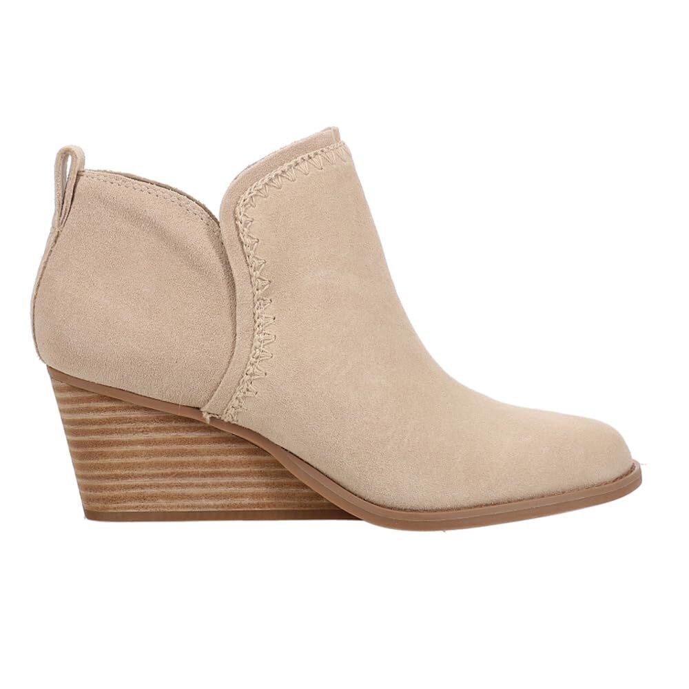 TOMS Womens Kaia Round Toe Casual Boots Ankle Mid Heel 2-3" - Beige - Size 6 B